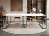 Table pliante Oswego 180 (Noir + Marbre blanc)