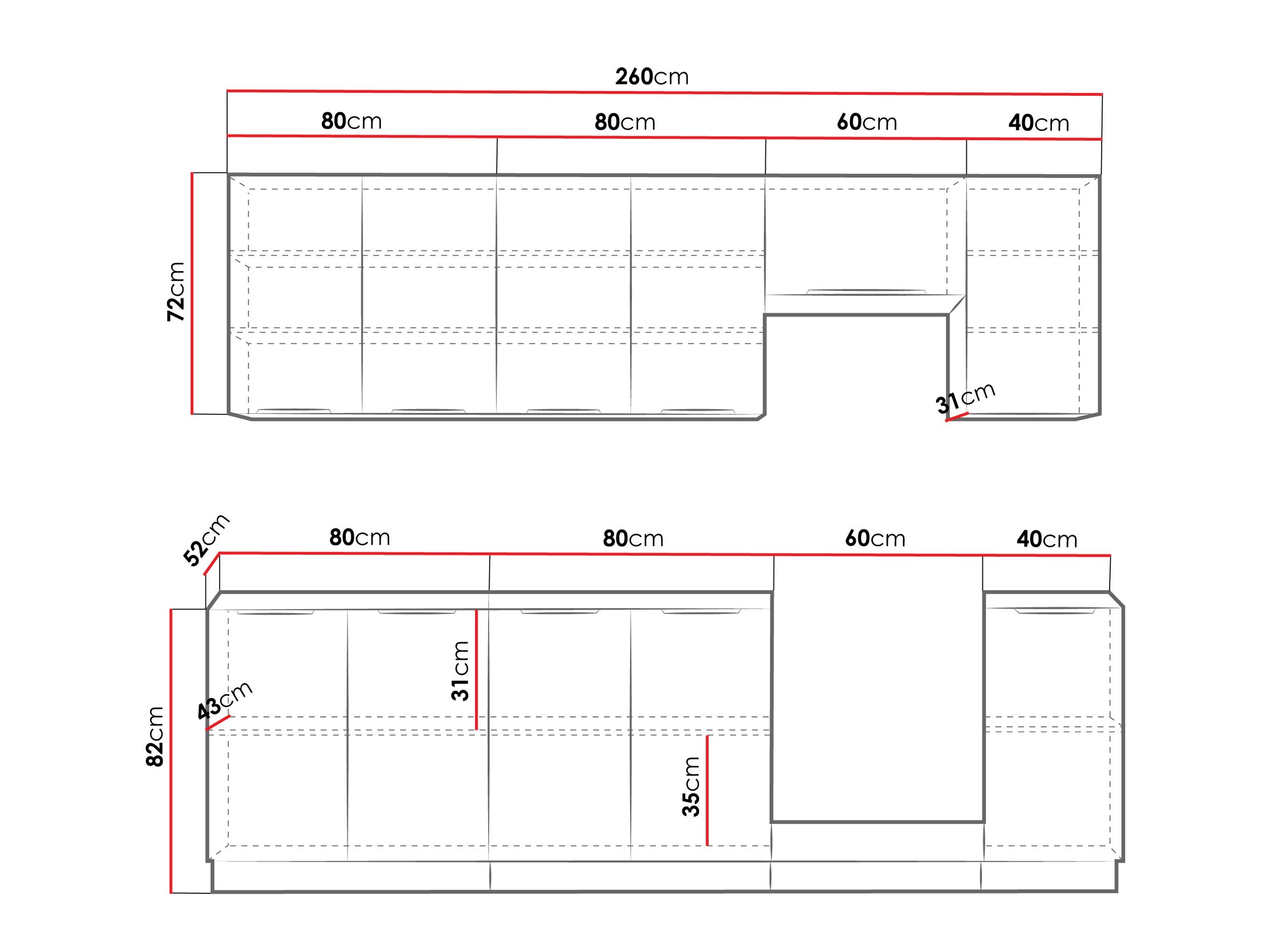 Cuisine complète modulaire Sole 158
