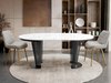 Table Oswego 179 (Noir + Marbre blanc)