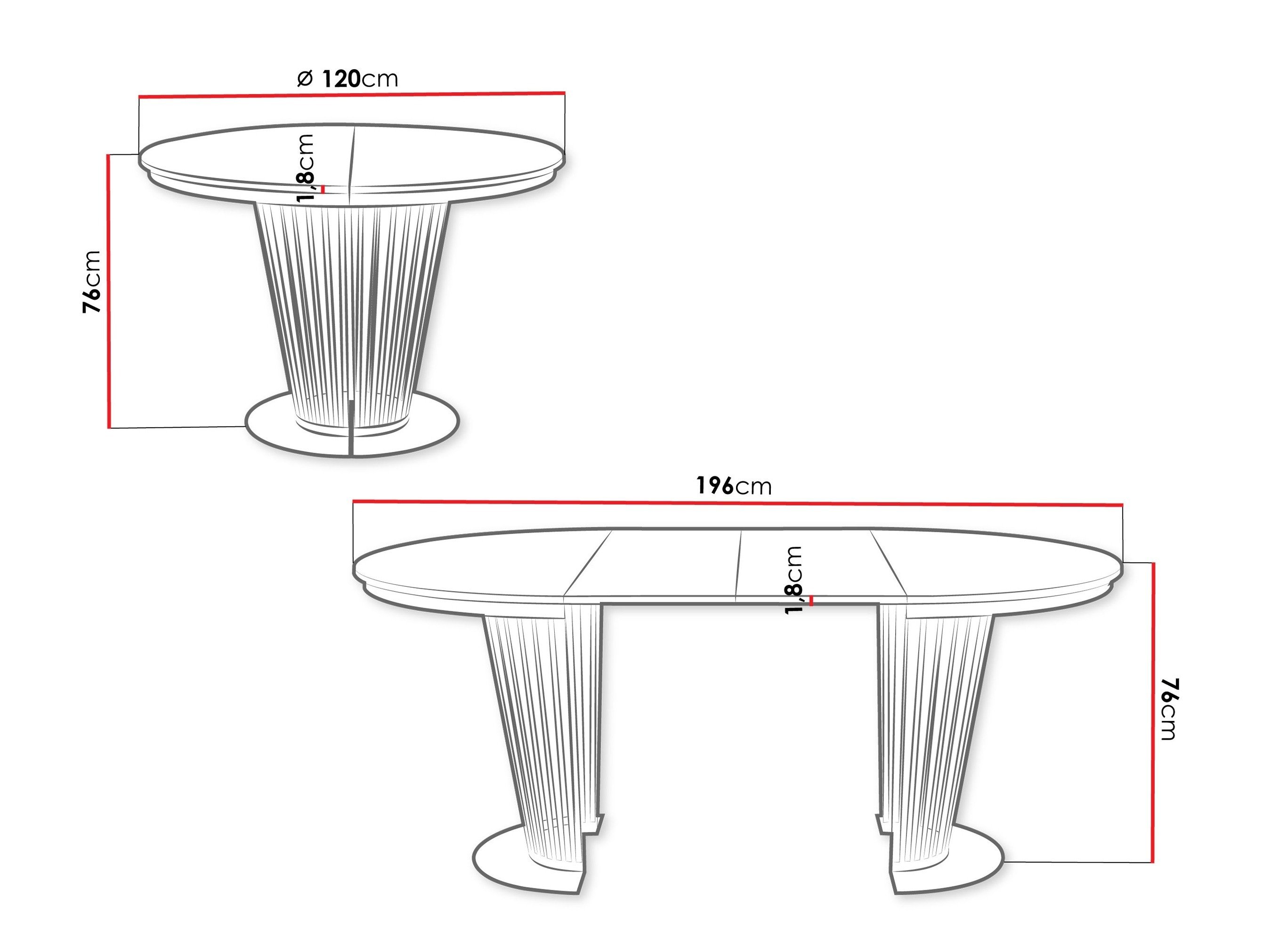 Table Oswego 179 (Noir + Marbre blanc)