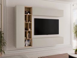 Ensemble de salon Comfivo Natura (Cachemire + Chêne Artisan)