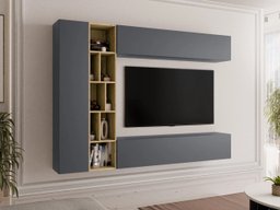 Ensemble de salon Comfivo Natura (Gris + Chêne Artisan)