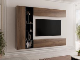 Ensemble de salon Comfivo Natura (Noyer + Marbre noir)