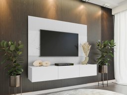 Ensemble de salon Comfivo Salix (Blanc + Marbre blanc)
