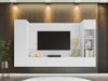 Ensemble de salon Comfivo Salix IV (Blanc + Marbre blanc)
