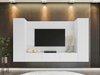Ensemble de salon Comfivo Salix V (Blanc + Marbre blanc)
