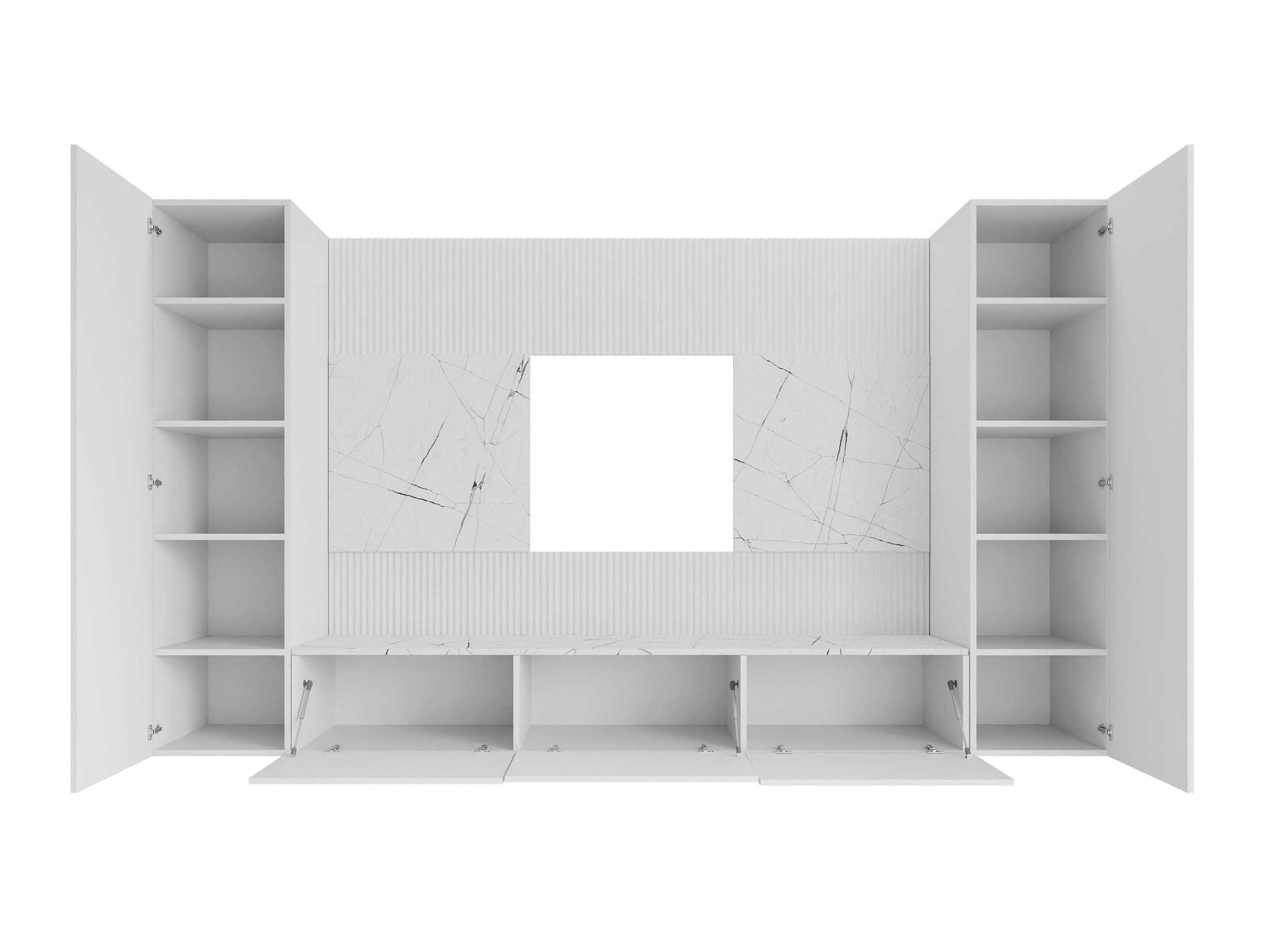 Ensemble de salon Comfivo Salix V (Noyer + Travertin clair)