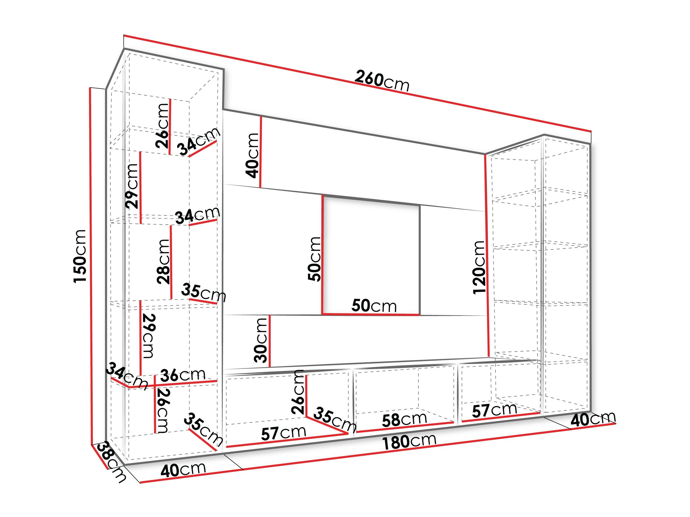 Ensemble de salon Comfivo Salix V (Noyer + Travertin clair)