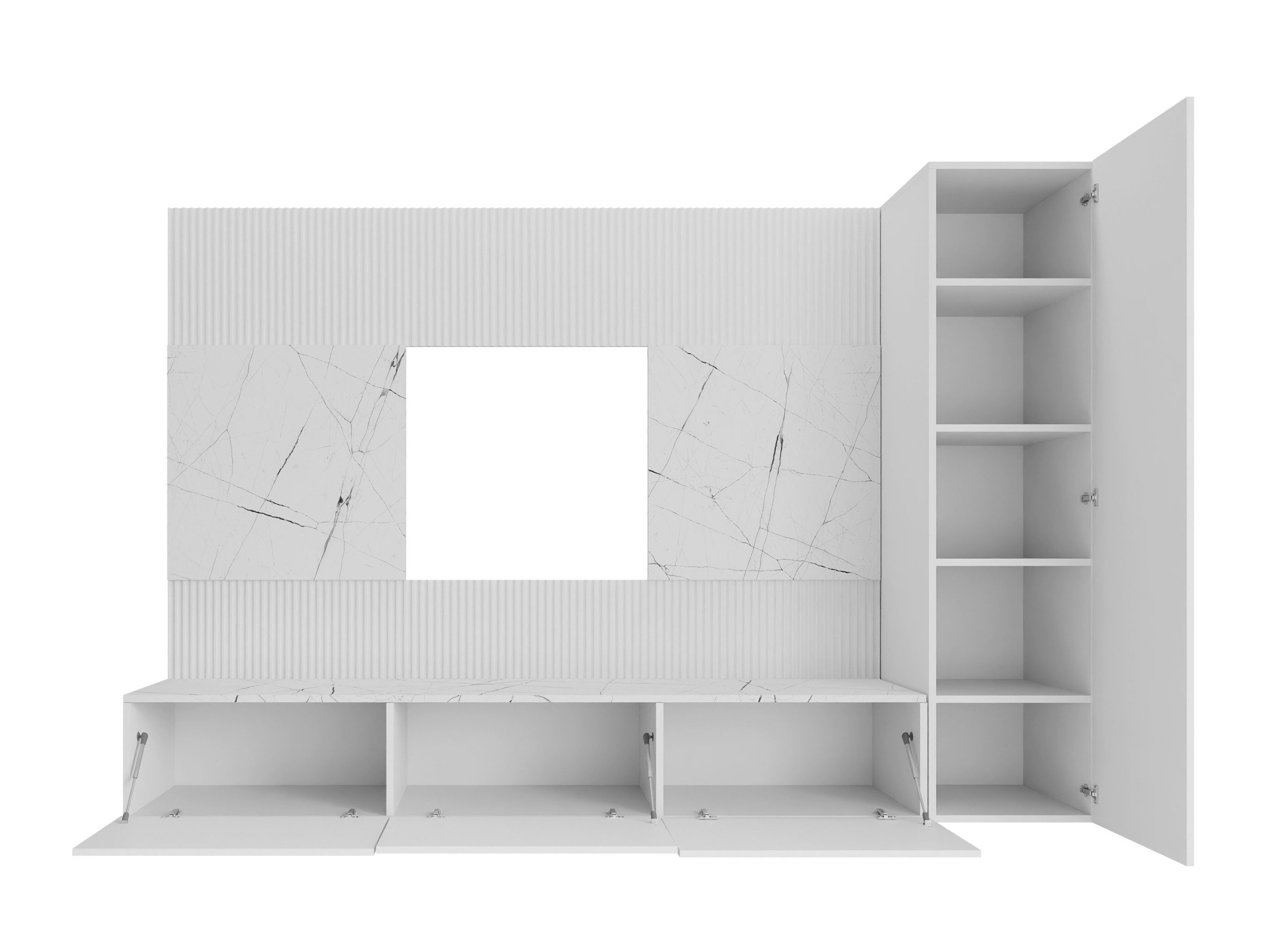 Ensemble de salon Comfivo Salix VI (Noyer + Travertin clair)