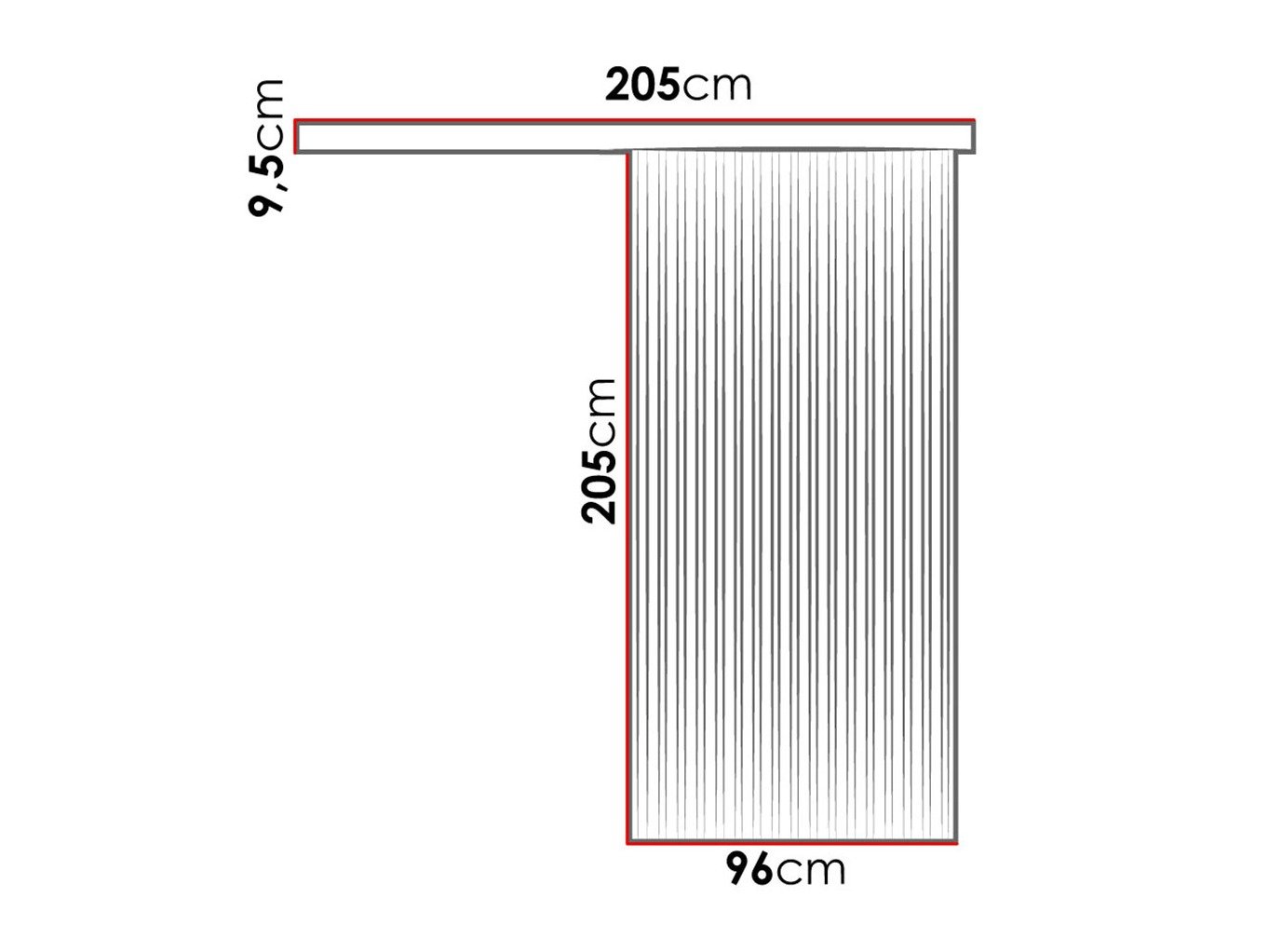 Porte coulissante Dover 203 (Blanc + Noir)