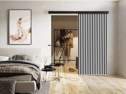 Porte coulissante Dover 203 (Blanc + Noir)