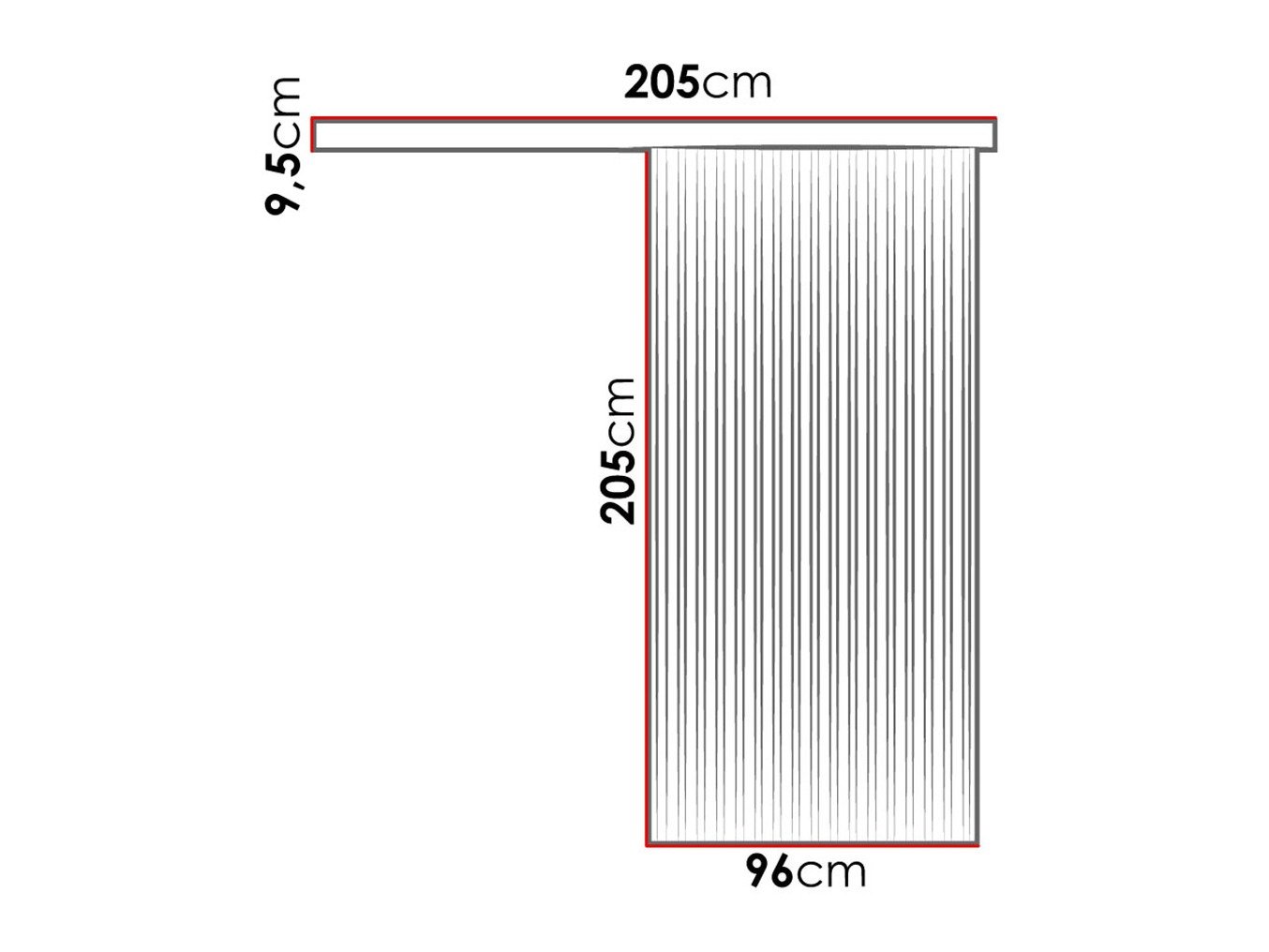 Porte coulissante Dover 203 (Chêne doré artisanal + Noir)
