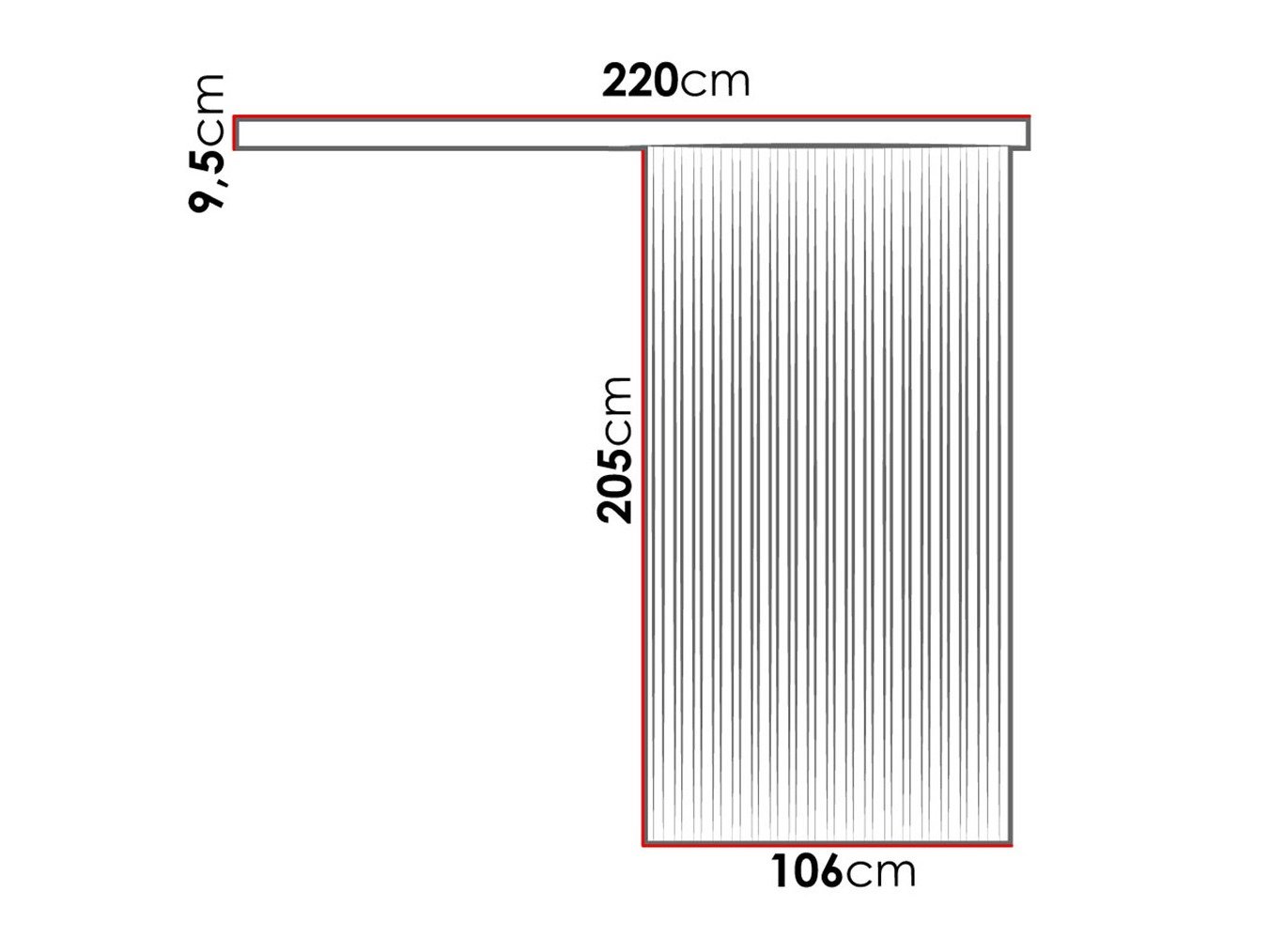 Porte coulissante Dover 204 (Anthracite + Noir)