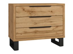 Commode Avicavu 124 (Chêne wotan + Noir)