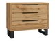 Commode Avicavu 124 (Chêne wotan + Noir)