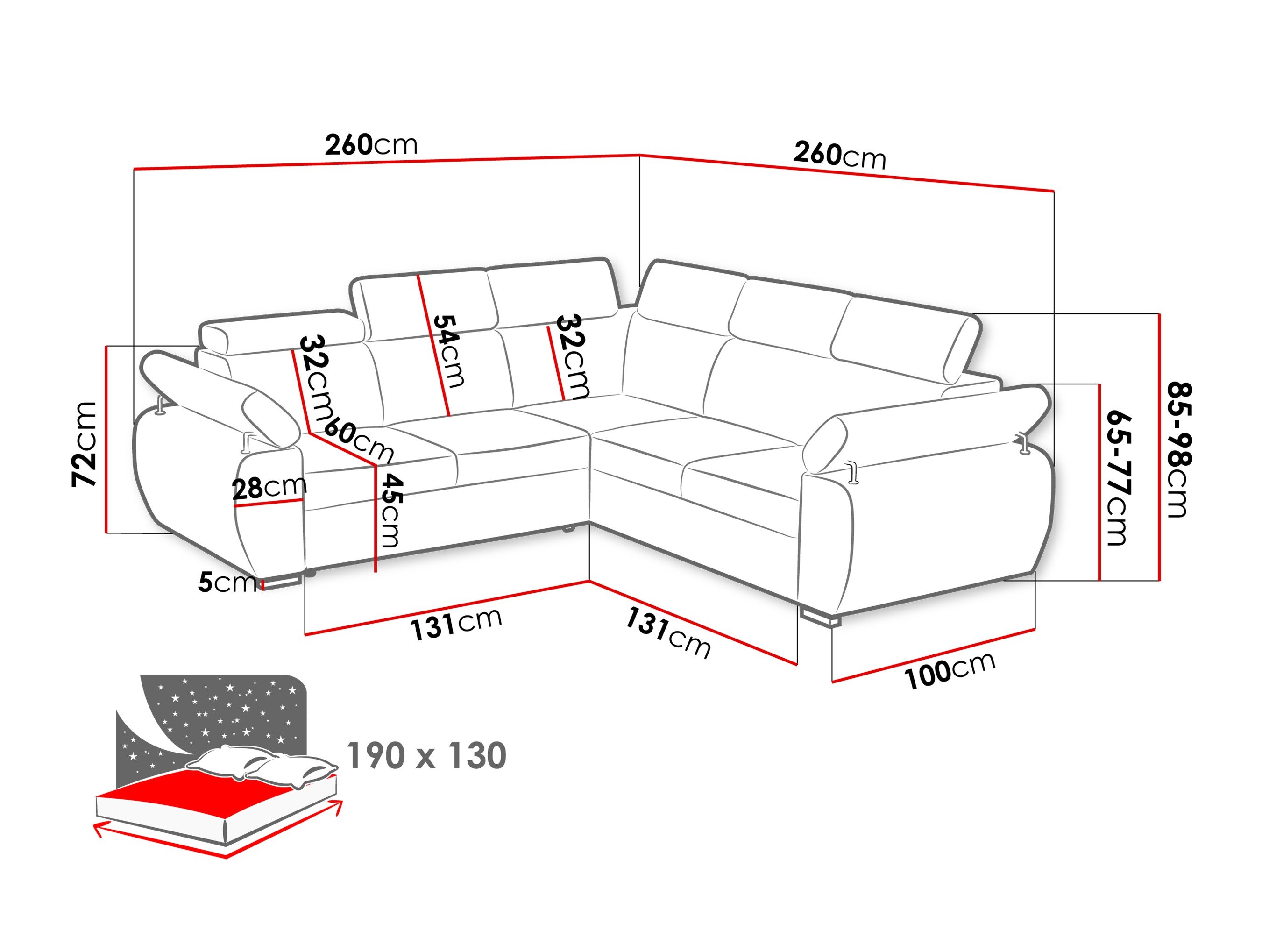 Canapé d'angle Columbus 215 (Flow 03)