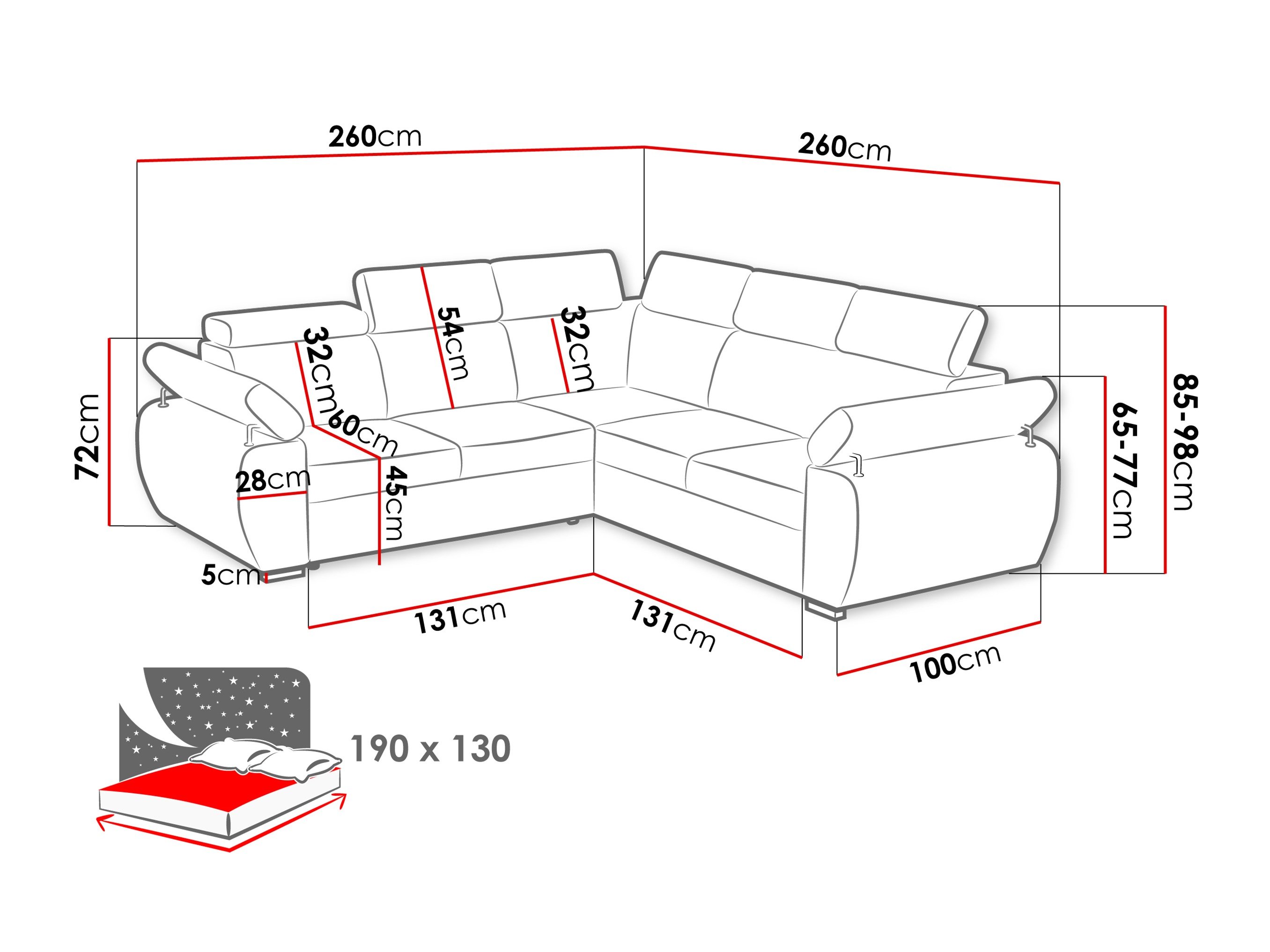 Canapé d'angle Columbus 215 (Flow 21)