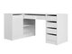 Bureau d'angle Comfivo Terros III (Blanc brillant + Blanc)