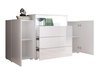 Commode Sarasota 127 (Blanc + Blanc brillant)
