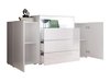 Commode Sarasota 127 (Blanc + Blanc brillant)