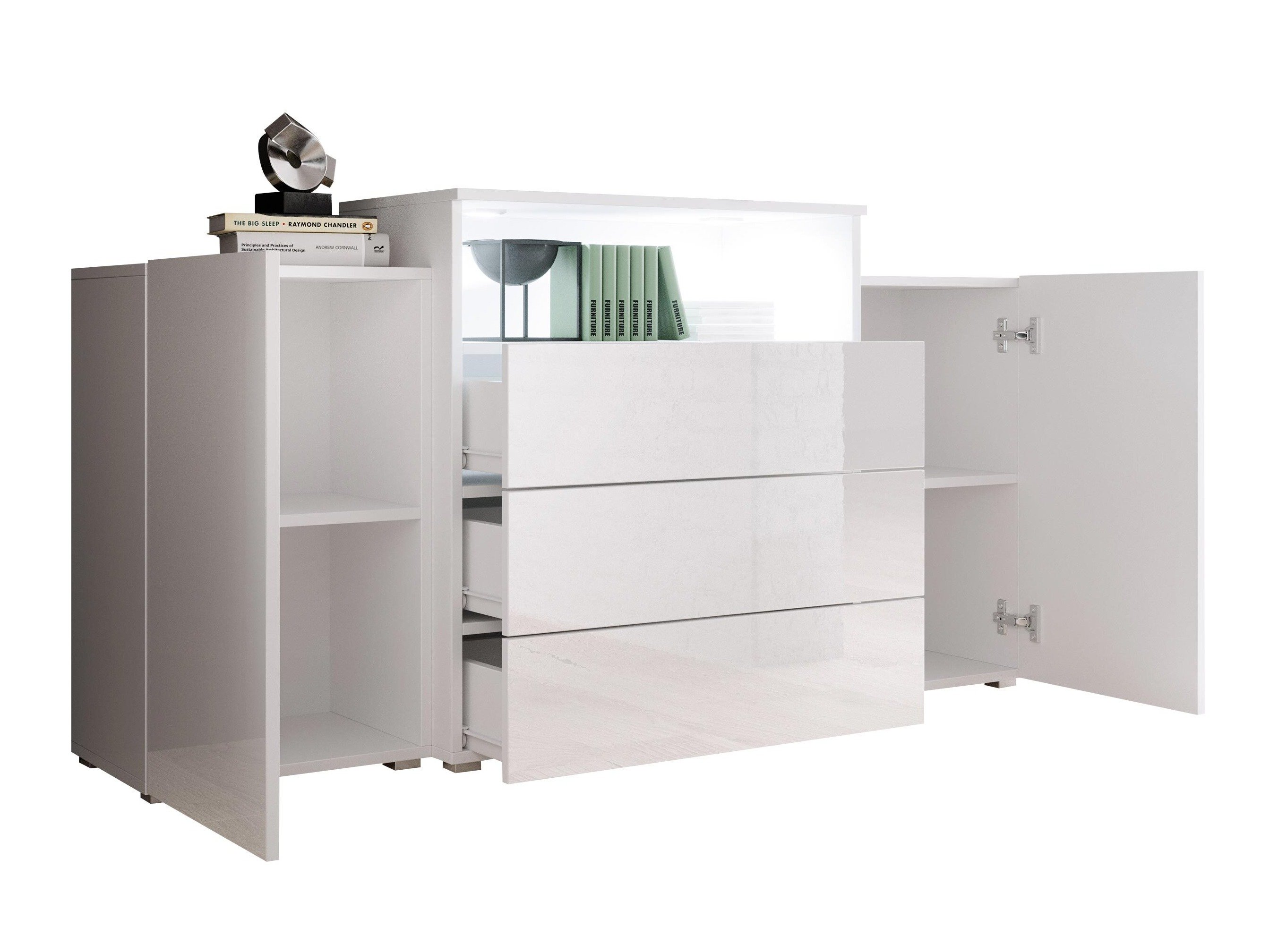 Commode Sarasota 127 (Matera gris + Châtaigne)