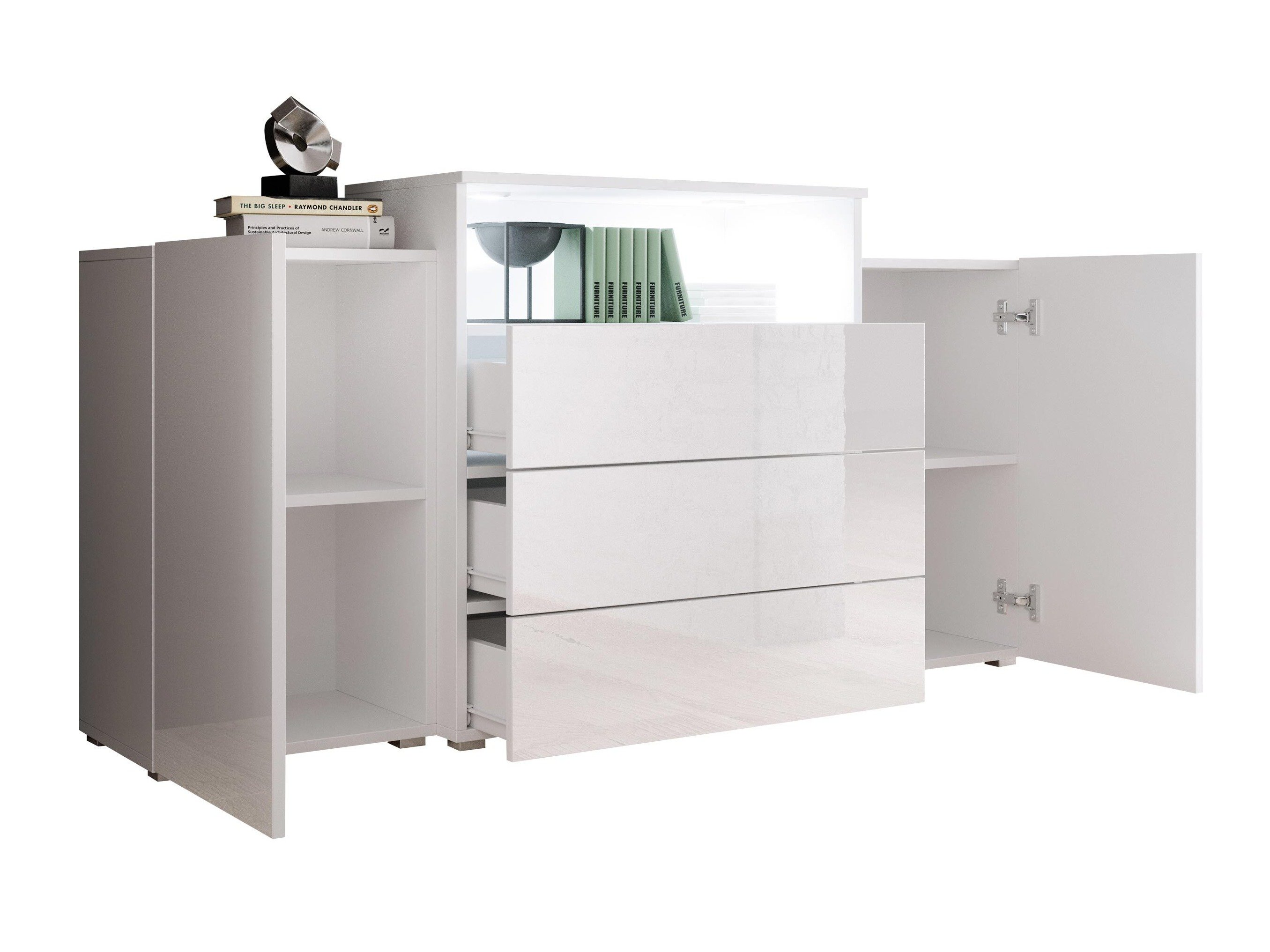 Commode Sarasota 127 (Matera gris + Châtaigne)