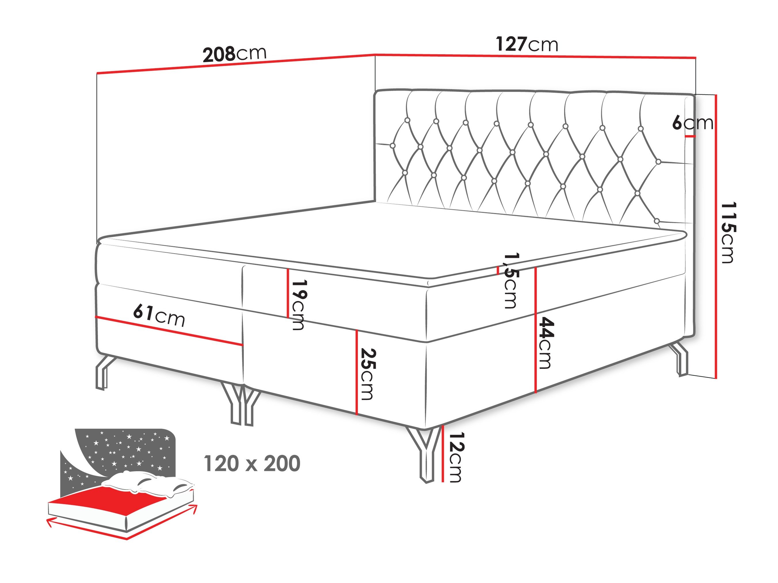 Lit boxspring Focus (Fresh 01)
