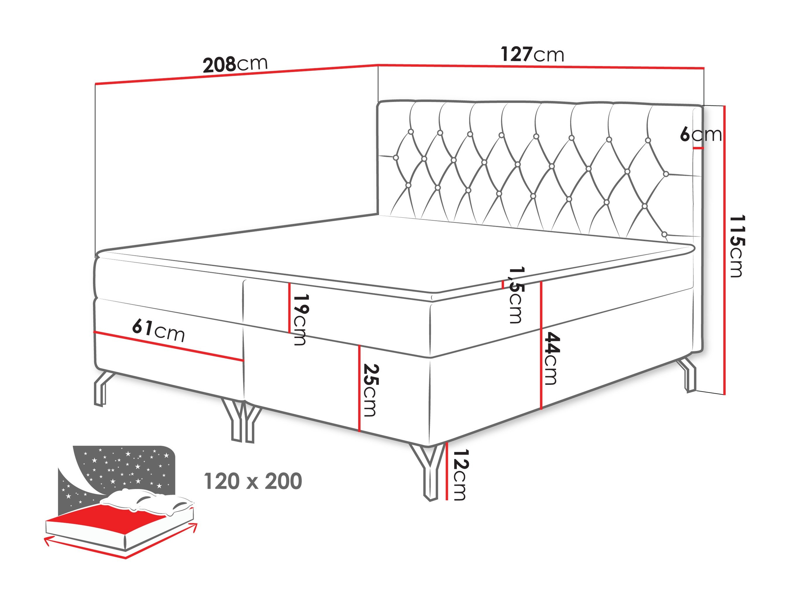 Lit boxspring Focus (Fresh 09)