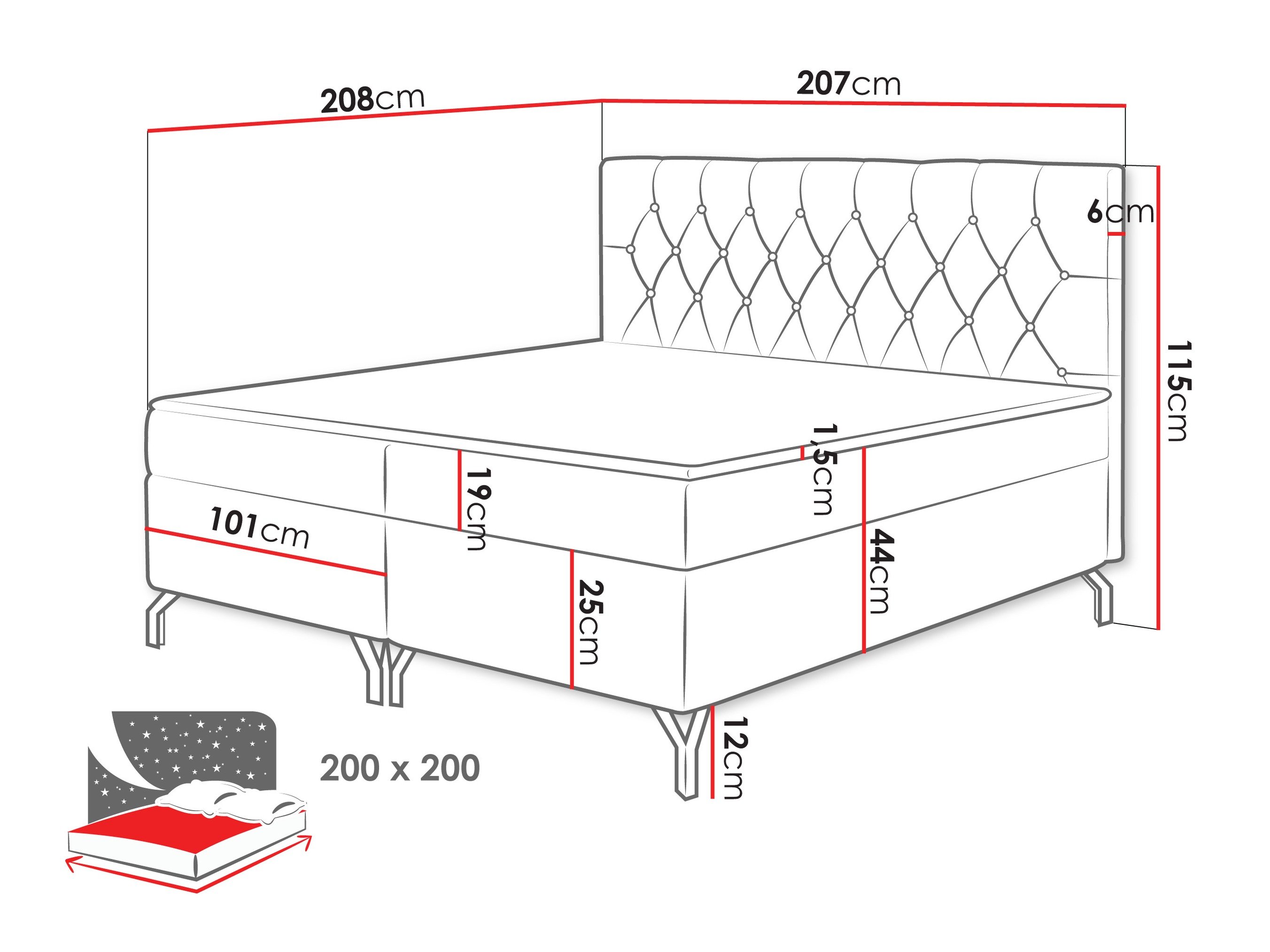 Lit boxspring Focus (Fresh 09)