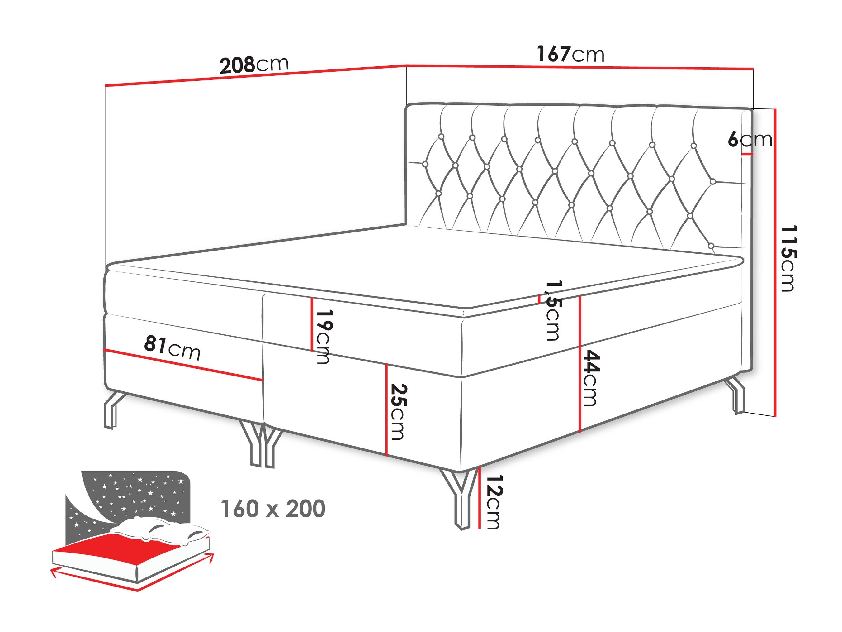 Lit boxspring Focus (Fresh 11)