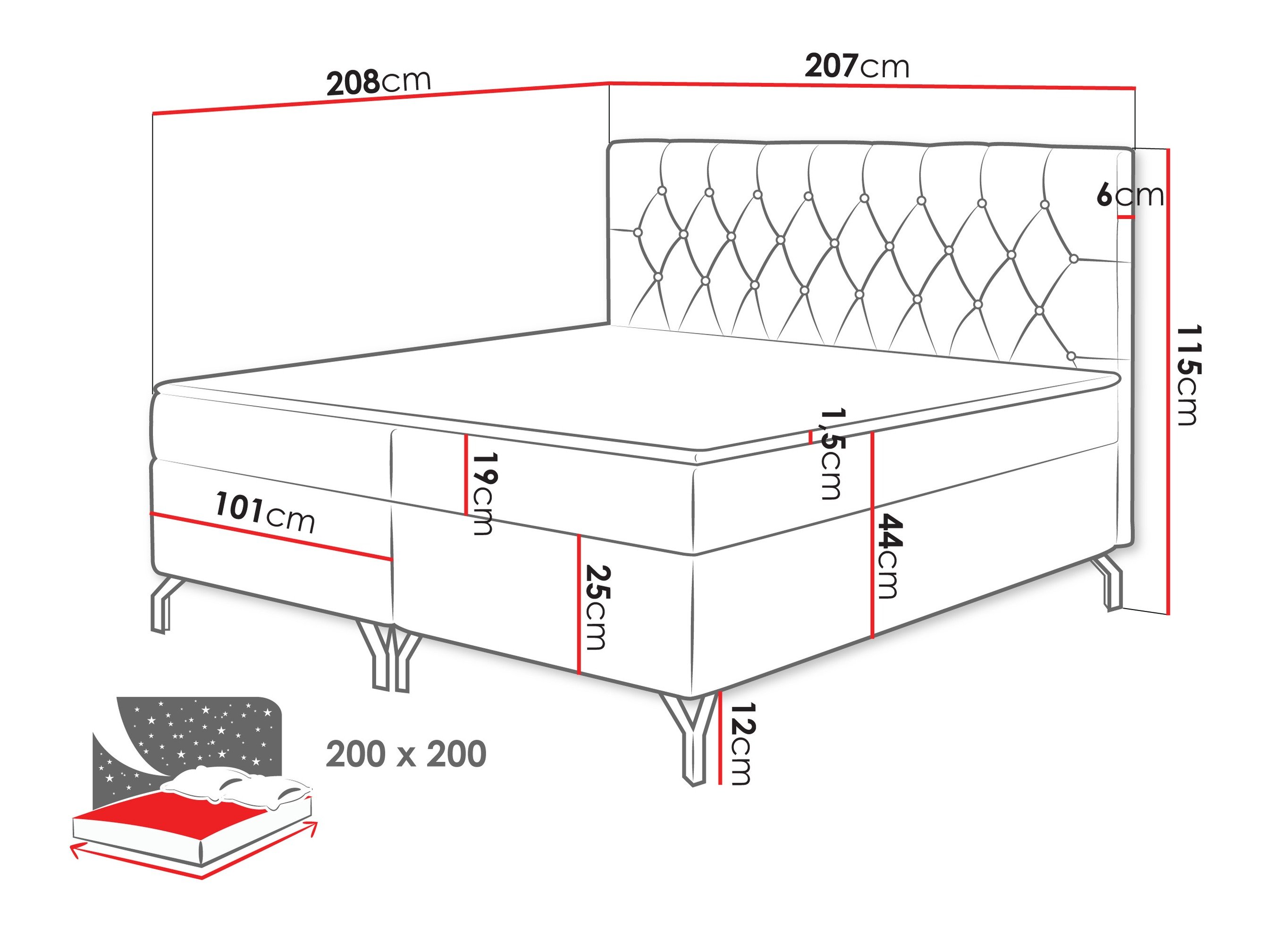 Lit boxspring Focus (Fresh 11)