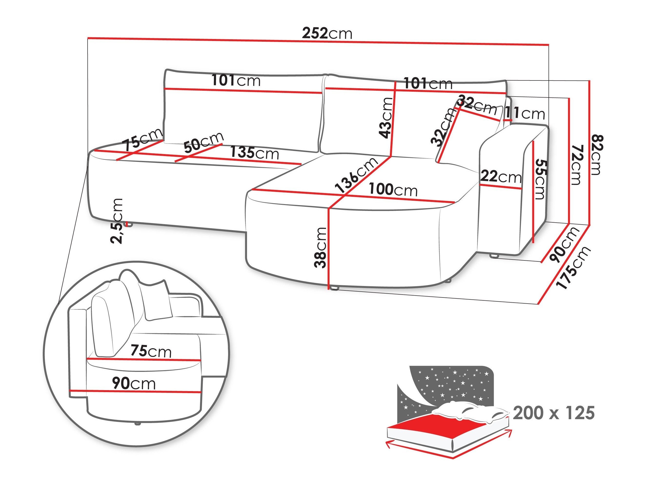 Canapé d'angle TrendyNest Infa (Poso 02)