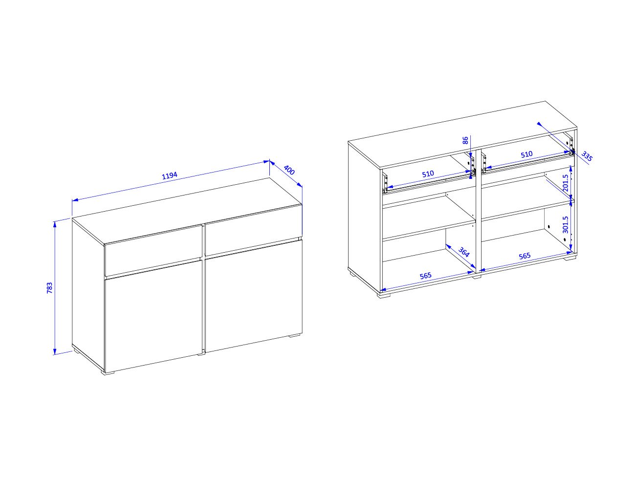 Commode Alfere 104 (Blanc)