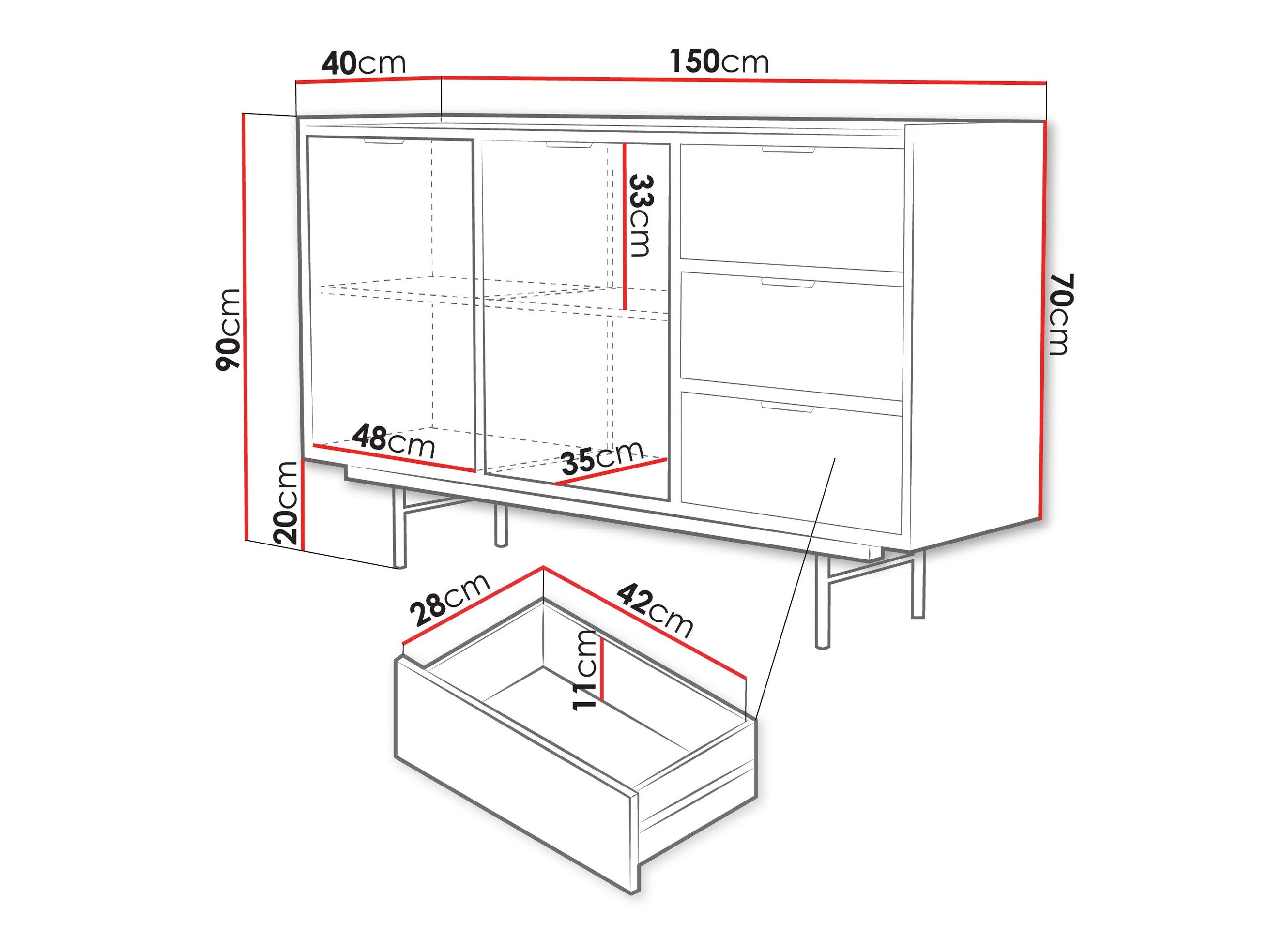 Commode Studos I (Noyer)