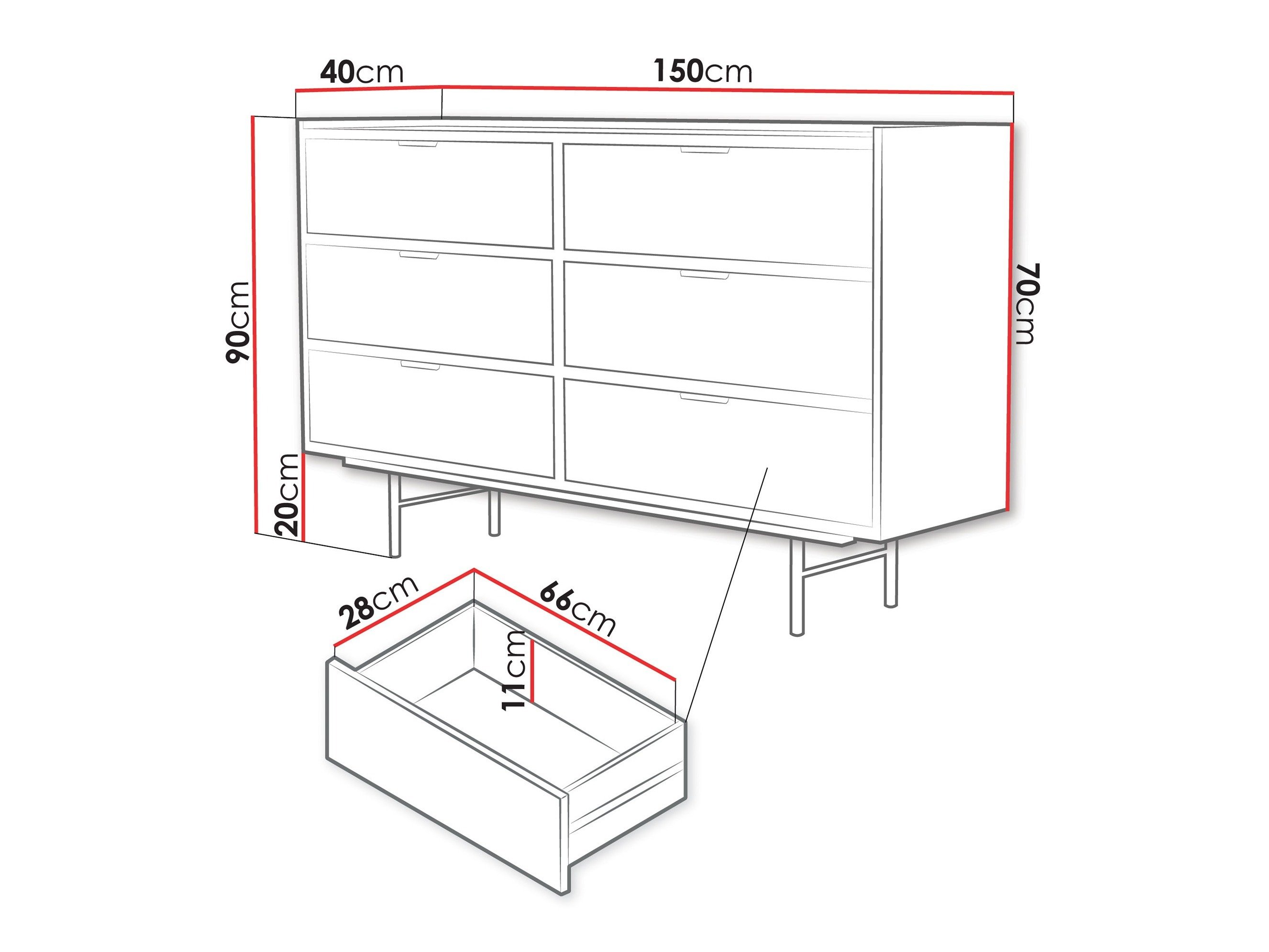 Commode Studos II (Noyer)