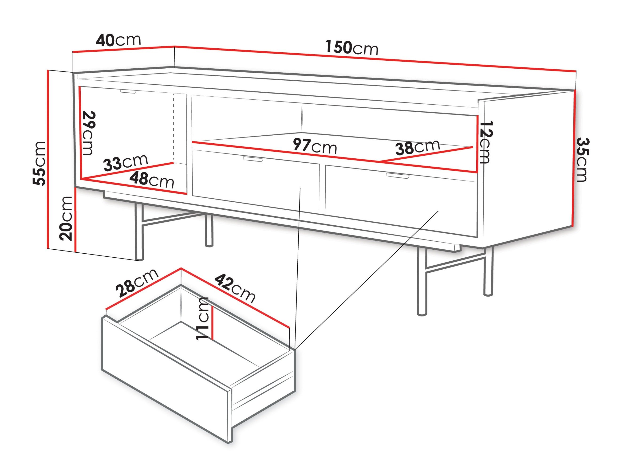 Meuble TV Studos (Chêne)