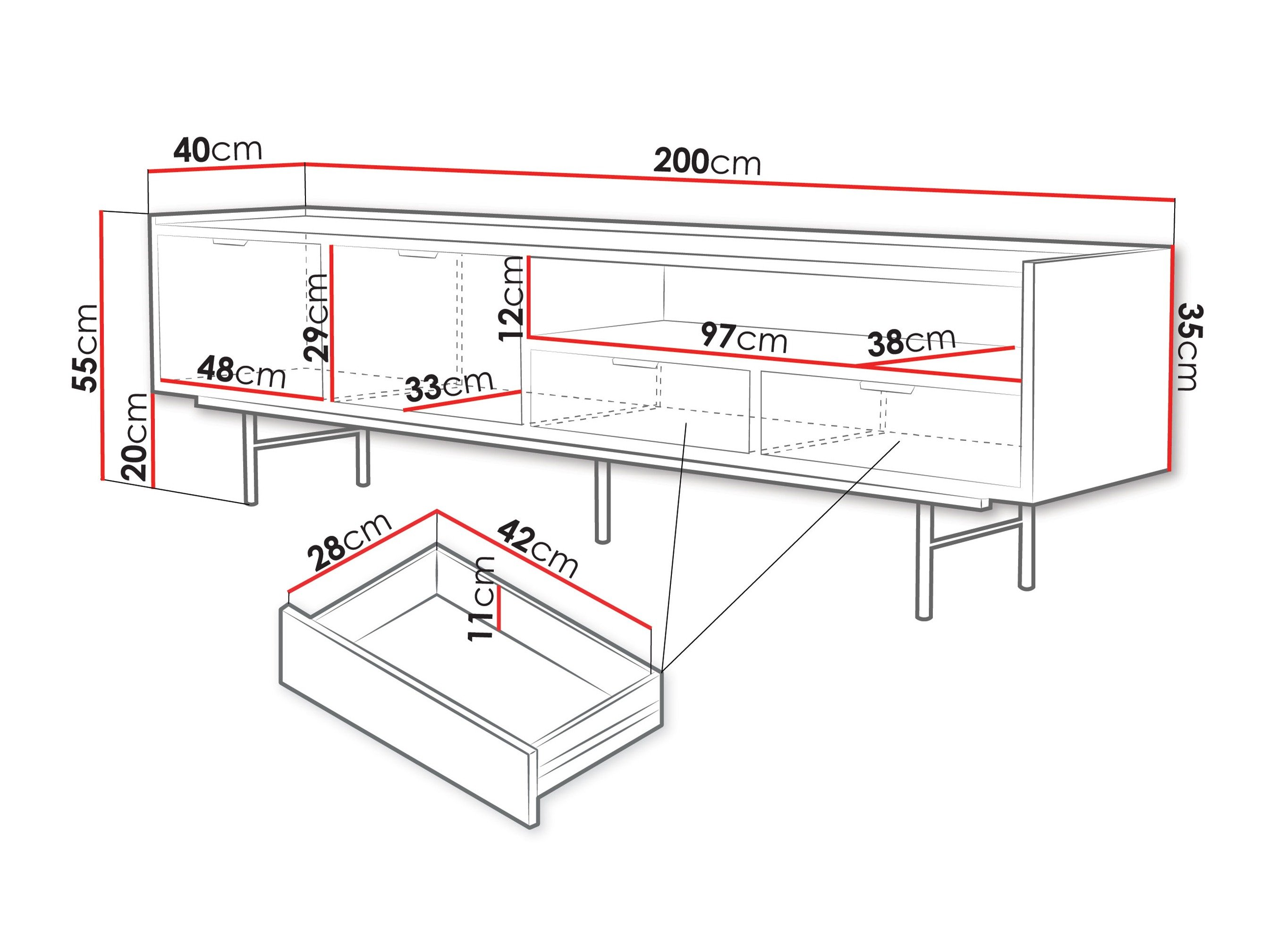Meuble TV Studos II (Noyer)