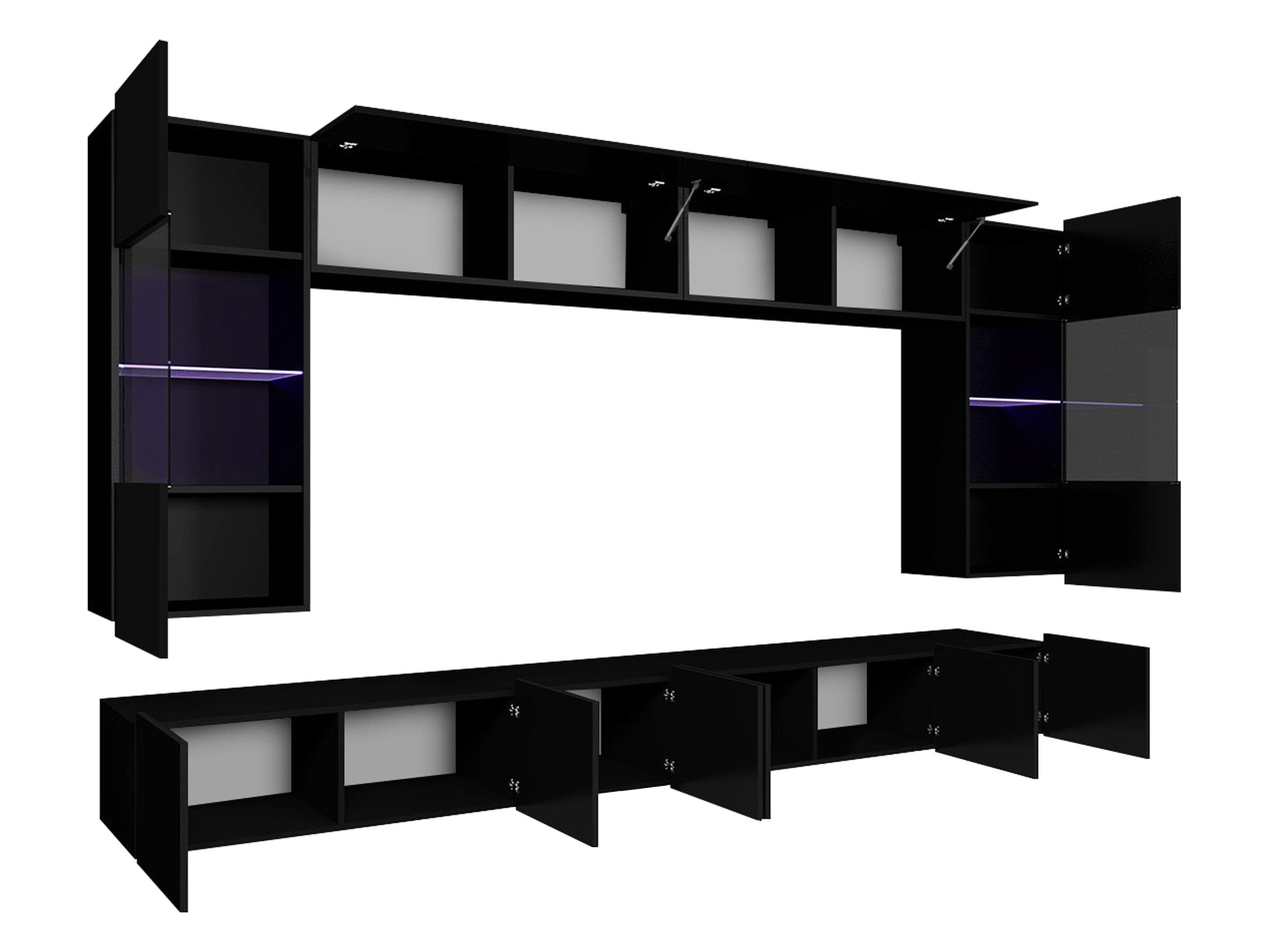 Ensemble de salon Remus I (Blanc brillant + Noir brillant)