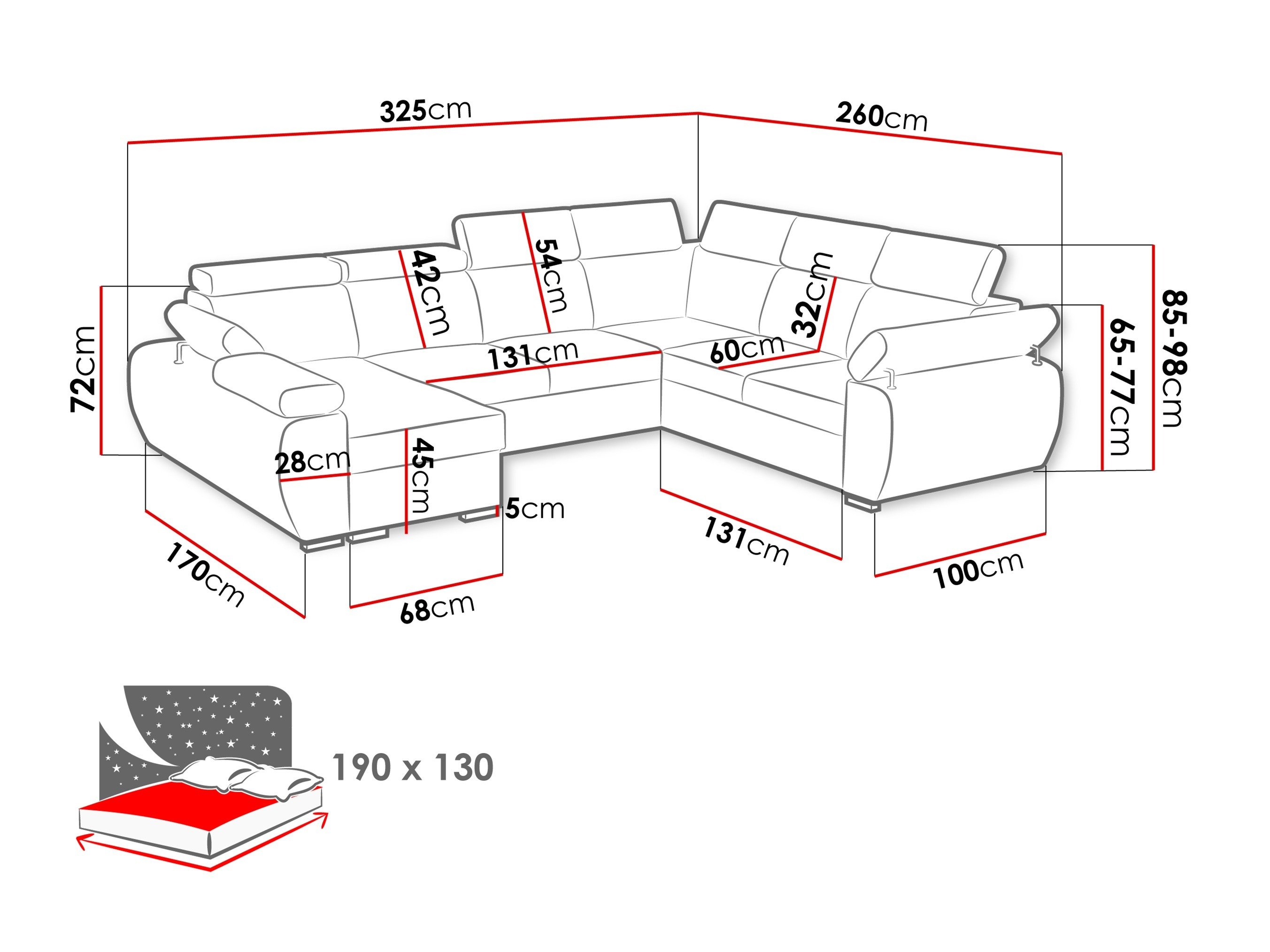 Canapé d'angle Columbus 134 (Kronos 22)