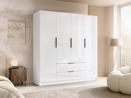Armoire Closico Cadron I (Blanc + Blanc brillant)