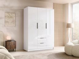 Armoire Closico Calvron I (Blanc + Blanc brillant)