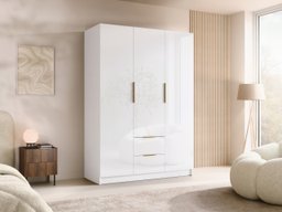 Armoire Closico Calvron I (Blanc + Blanc brillant)
