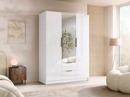 Armoire Closico Calvron II (Blanc + Blanc brillant)