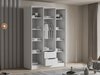 Armoire Closico Calvron II (Blanc + Blanc brillant)