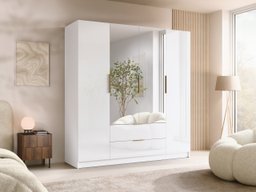 Armoire Closico Cadron II (Blanc + Blanc brillant)