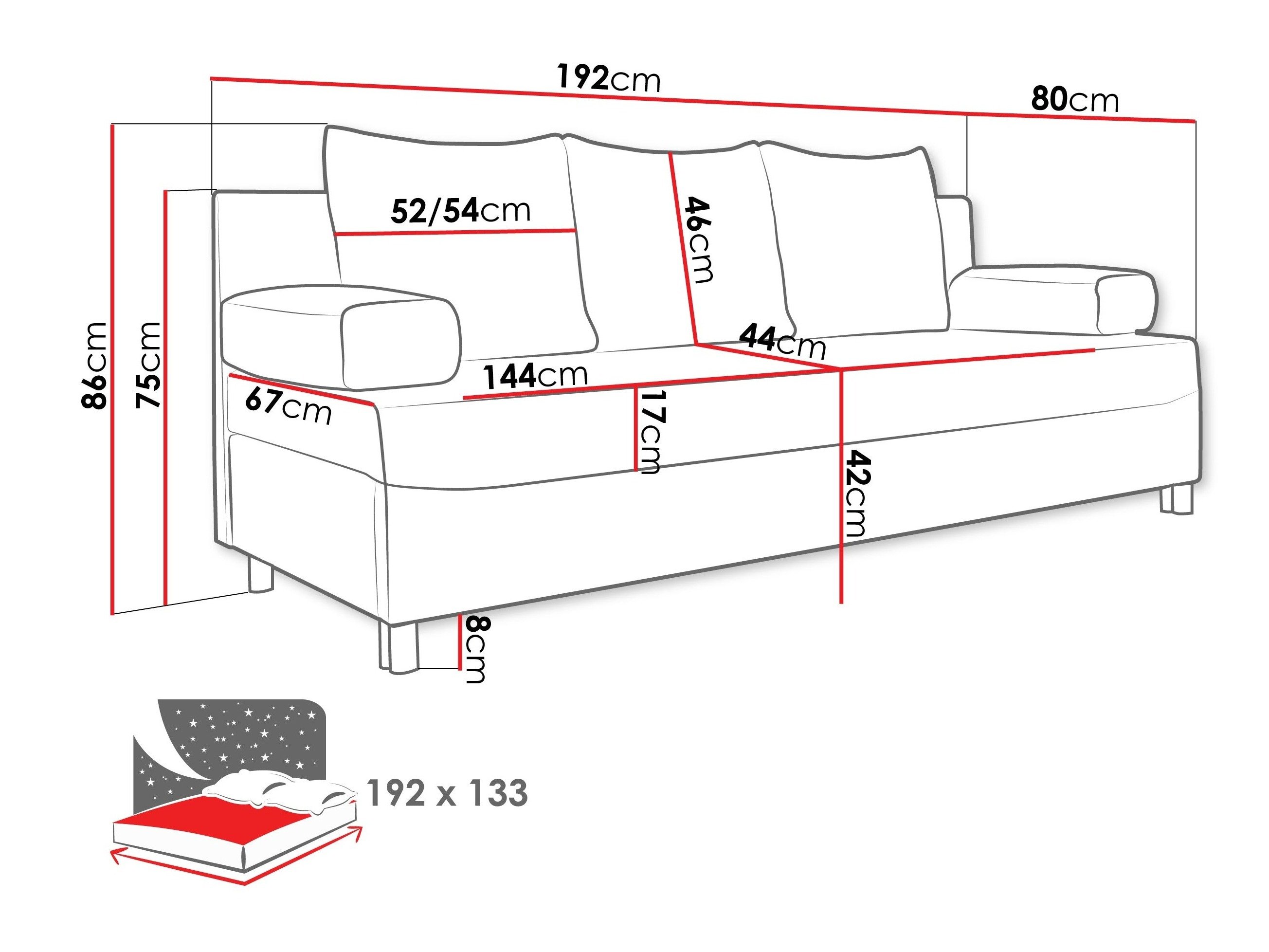 Canapé convertible Comfivo Artes (Alova 36 + Alova 07)