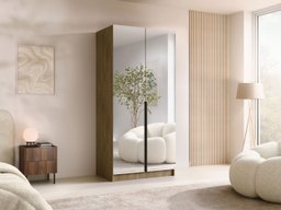 Armoire Closico Staton III (Clair bois + Noir)