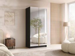 Armoire Closico Staton III (Noir + Doré)
