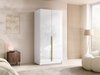 Armoire Closico Staton I (Blanc + Blanc brillant + Doré)