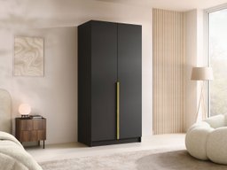 Armoire Closico Staton I (Noir + Doré)